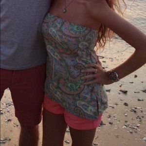 J Crew paisley strapless top, size 2